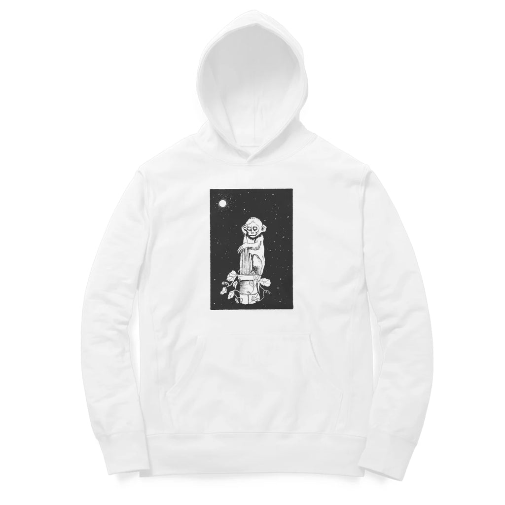 Night Figure Hoodie (White): I miss you in the dark, - White
