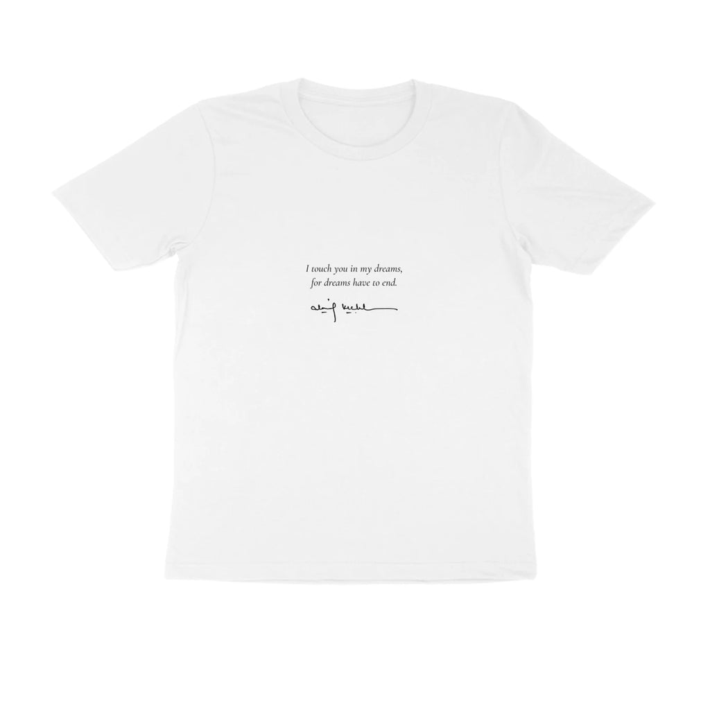 Blindfold Tee (White, Quote front / sketch back) - White