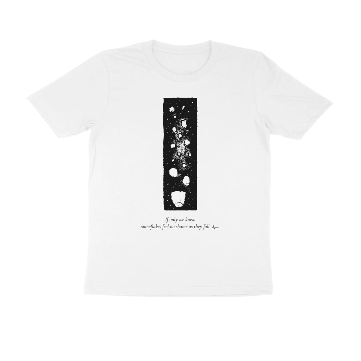 Falling Stars Tee (White, Sketch + quote front (Ak logo)) - White
