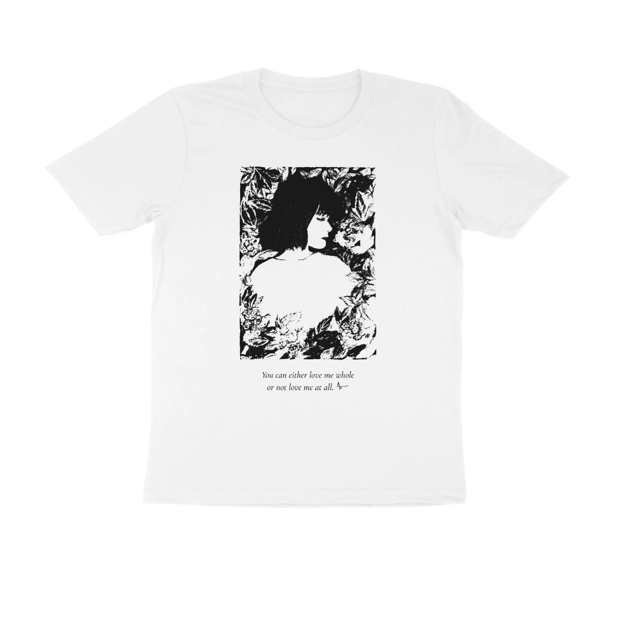 Girl in Bloom Tee (White, Sketch + quote front (Ak logo)) - White