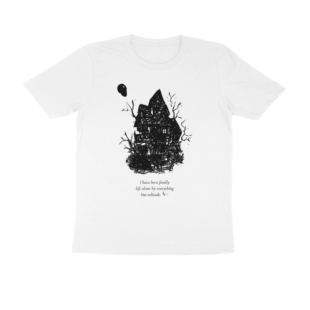 Haunted House Tee (White, Sketch + quote front (Ak logo)) - White