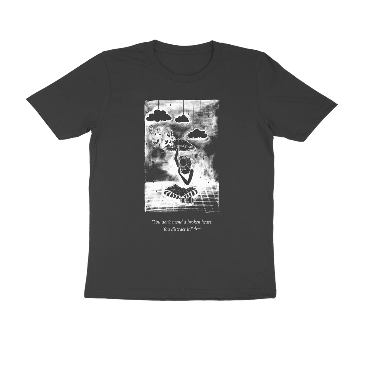 Cloud Dreamer Tee (Black, Sketch + quote front (Ak logo)) - Black