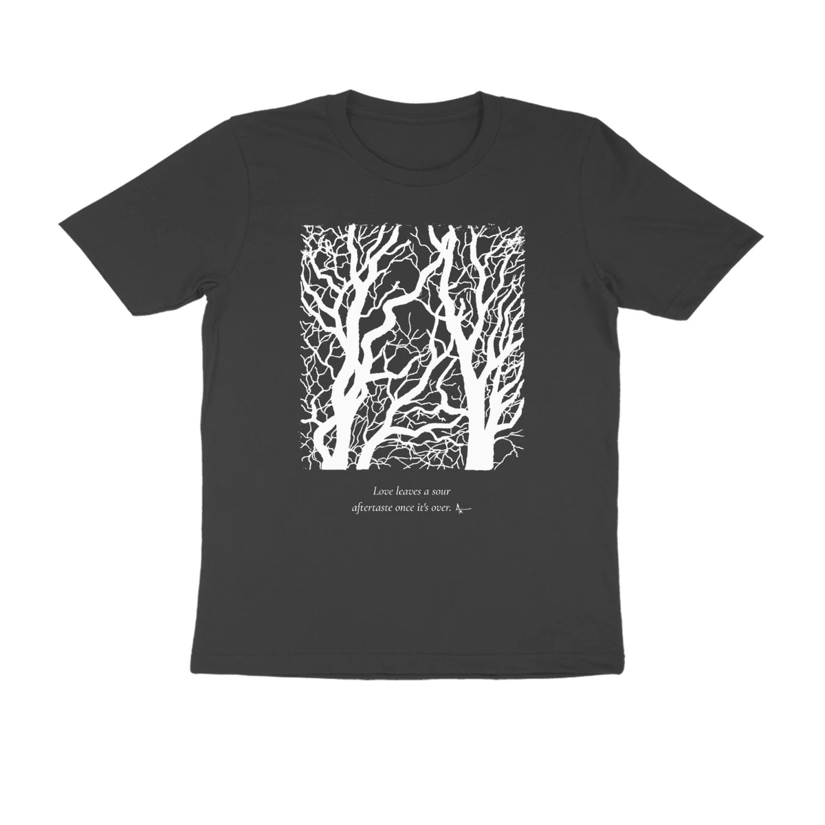 Bare Trees Tee (Black, Sketch + quote front (Ak logo)) - Black