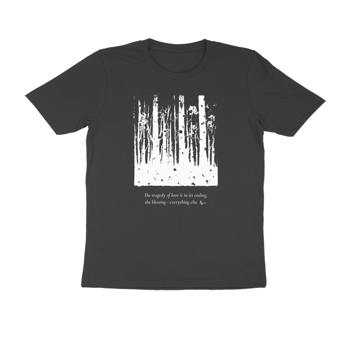 Forest Tee (Black, Sketch + quote front (Ak logo)) - Black
