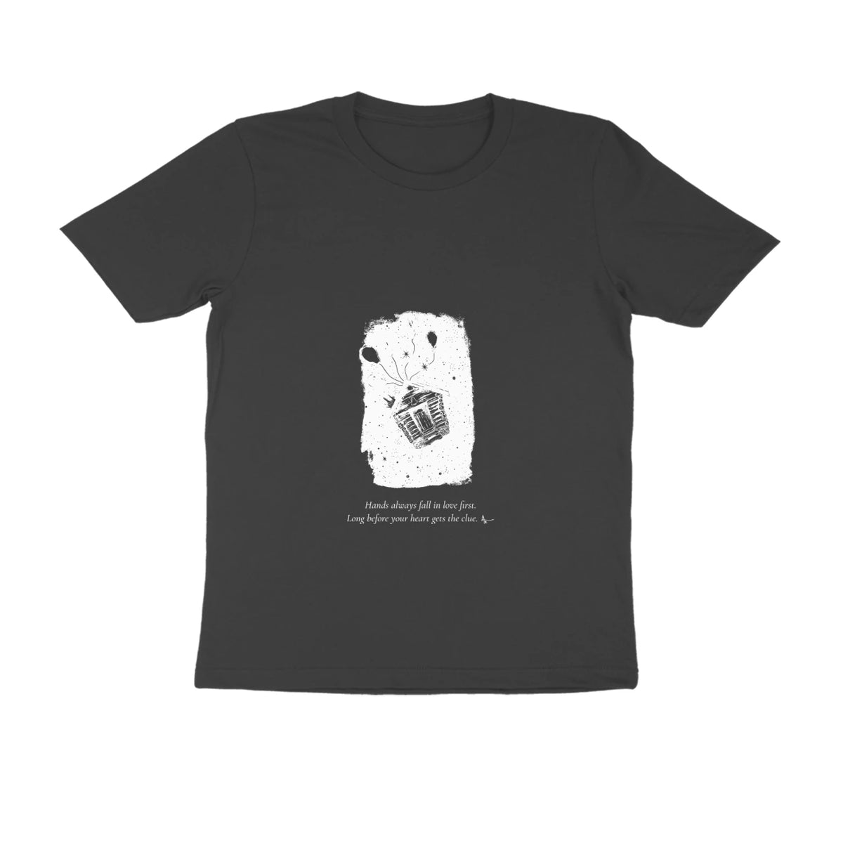 Basket of Light Tee (Black, Sketch + quote front (Ak logo)) - Black