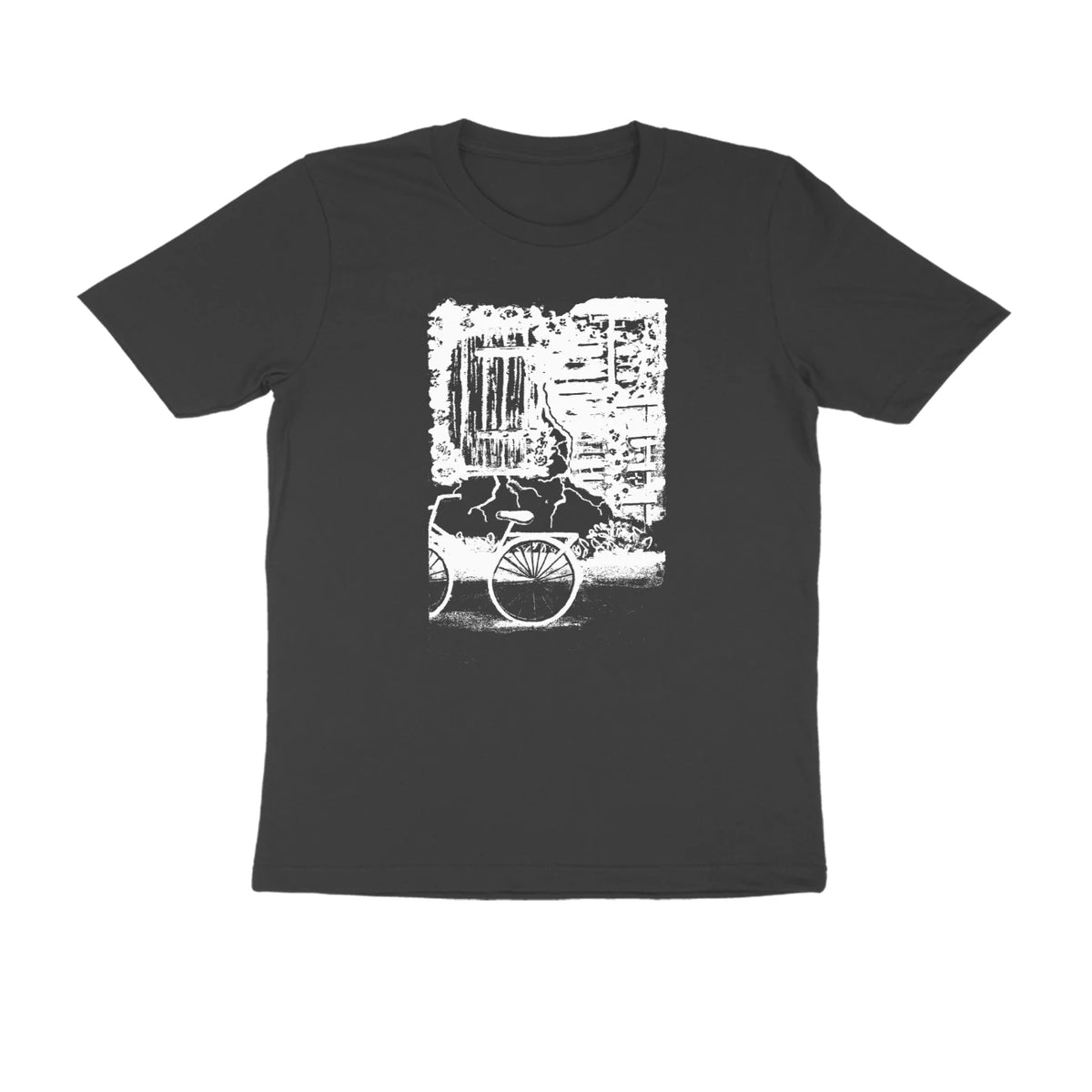 Window & Cart Tee – Sketch front only – Black (front)