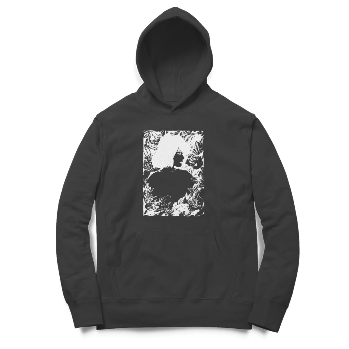 Girl in Bloom Hoodie (Black): You can either love me whole - Black