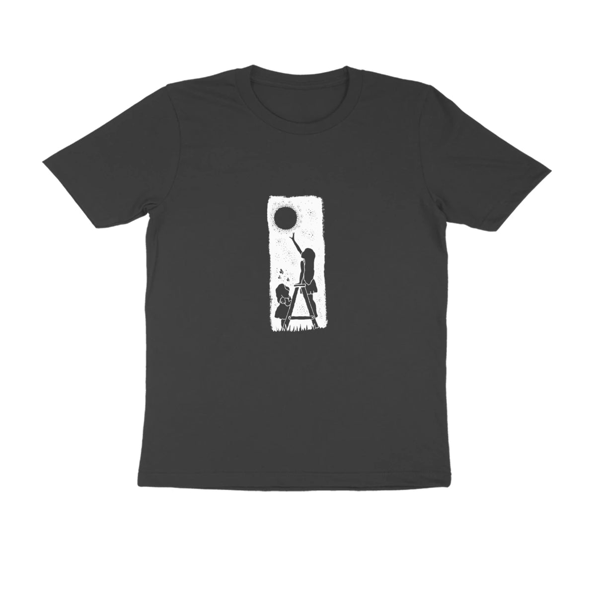 Moon Ladder Tee (Black): Let us watch a shooting star tonight - Black
