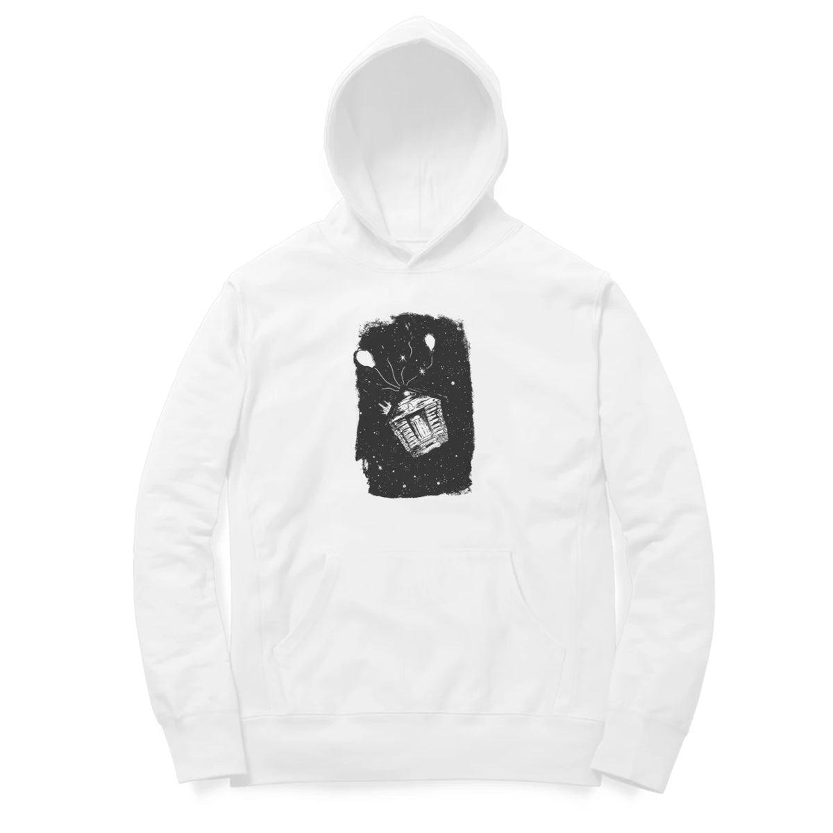 Basket of Light Hoodie – Sketch front only – White (front)