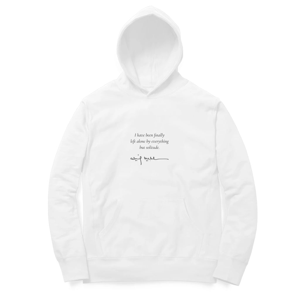 Haunted House Hoodie (White, Quote front / sketch back) - White