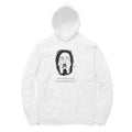 Hidden Face Hoodie (White, Sketch + quote front (Ak logo)) - White