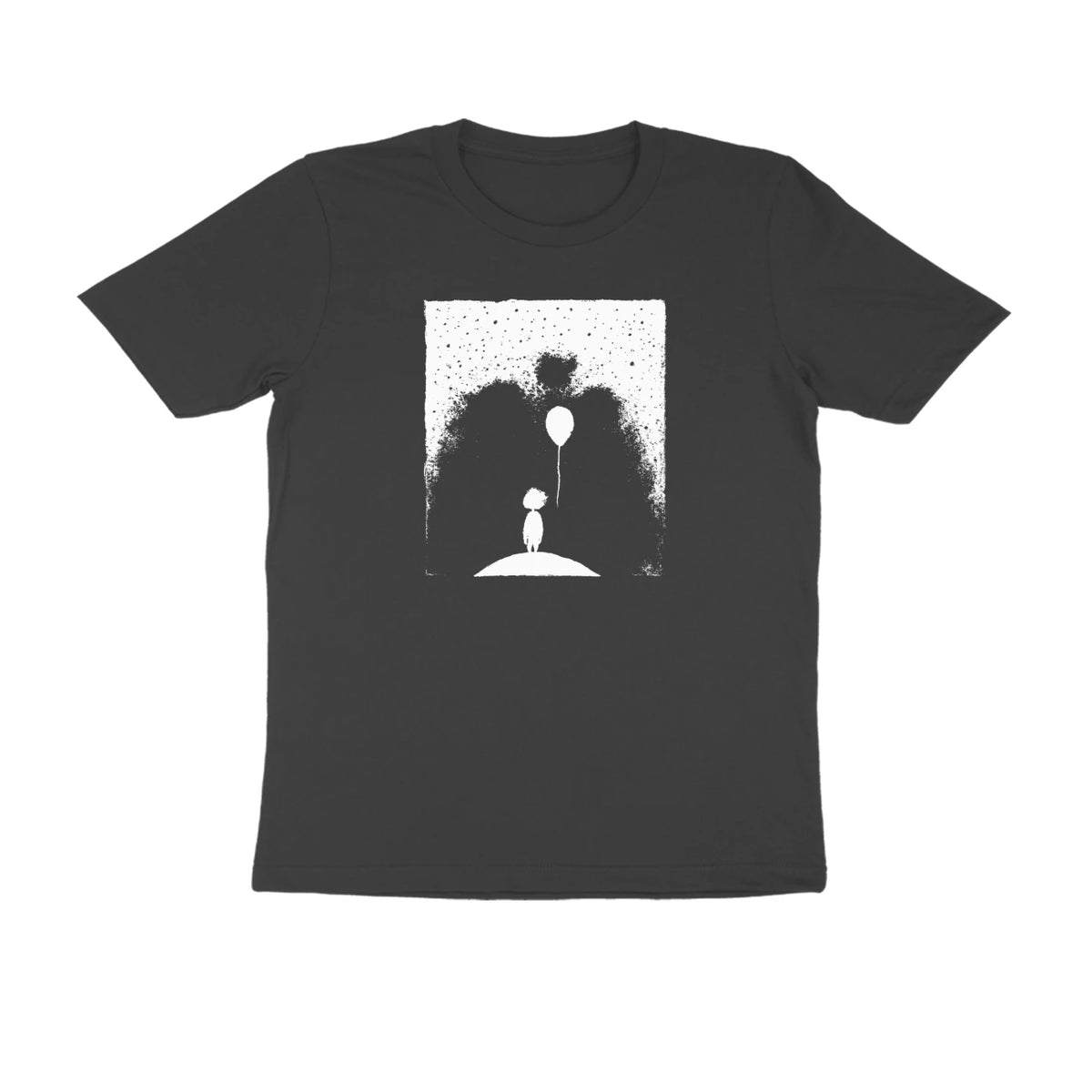 Balloon Girl Tee (Black, Sketch front only) - Black