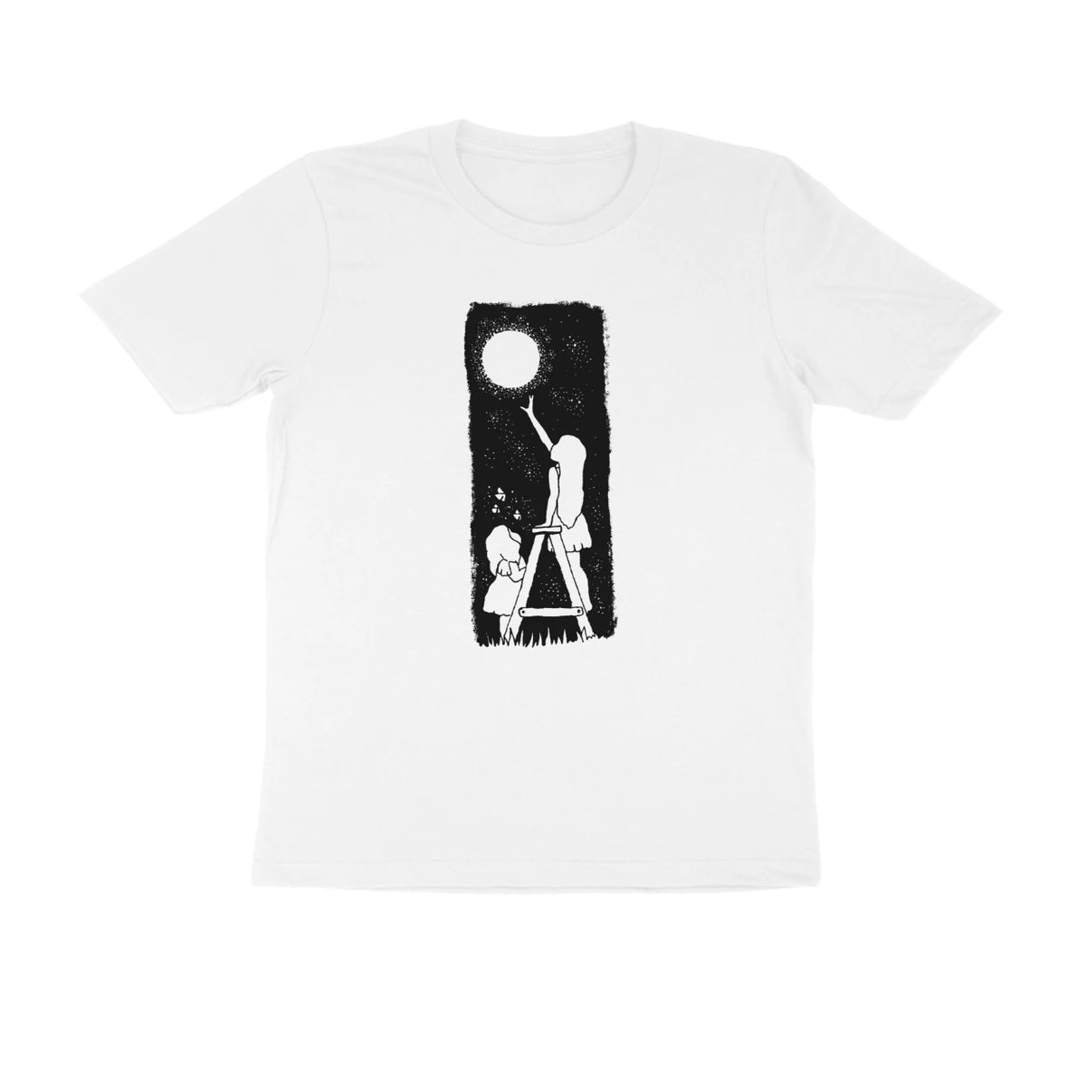 Moon Ladder Tee (White, Sketch front only) - White
