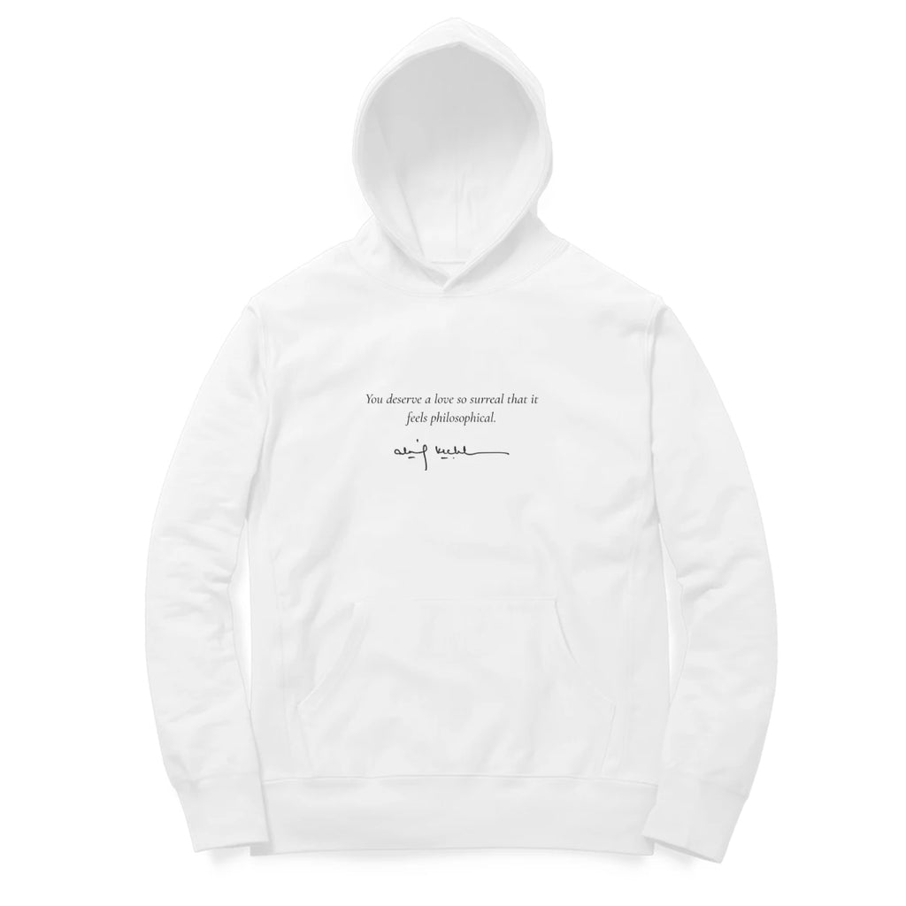 Starfield Hoodie (White, Quote front / sketch back) - White