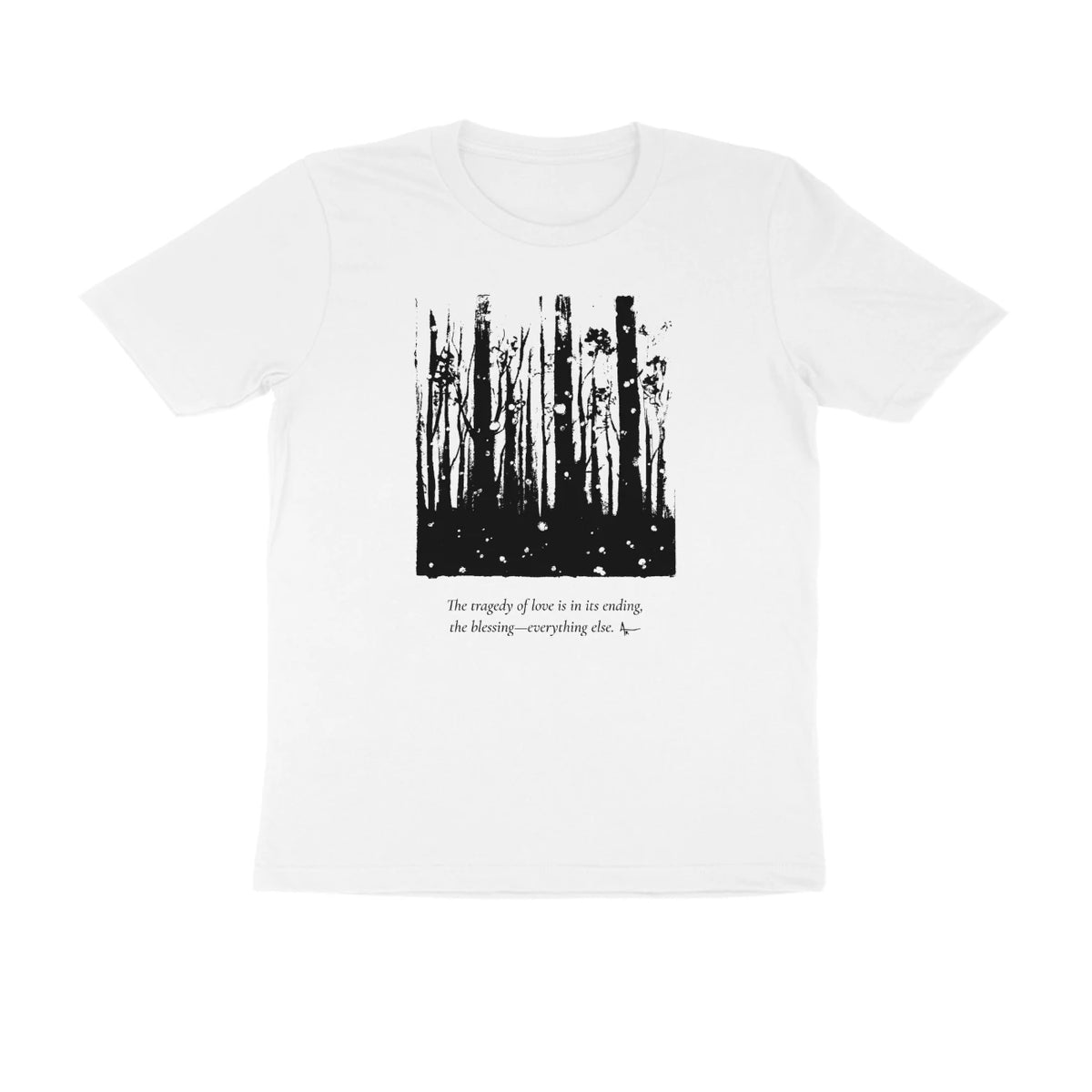 Forest Tee (White, Sketch + quote front (Ak logo)) - White
