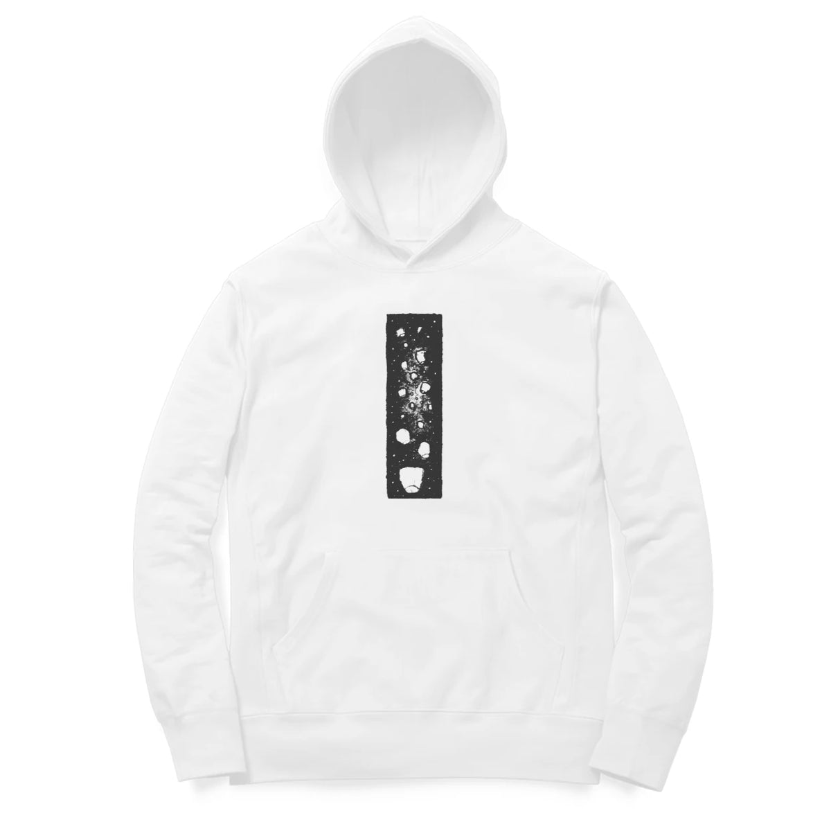 Falling Stars Hoodie – Sketch front only – White (front)