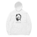Blindfold Hoodie (White, Sketch + quote front (Ak logo)) - White