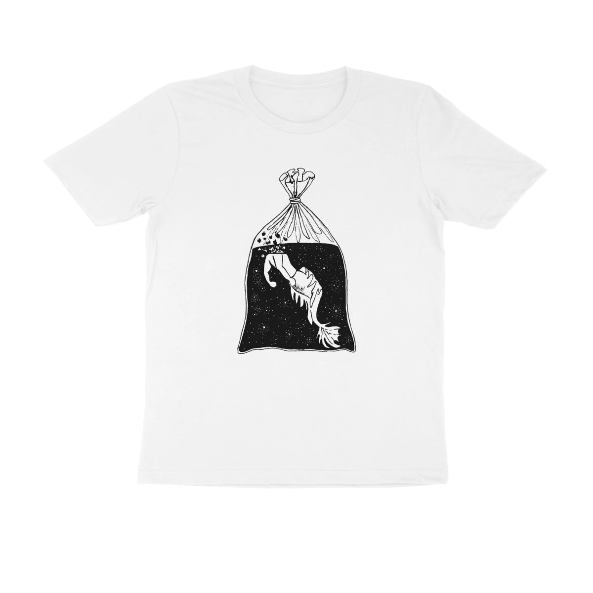 Fish in a Bag Tee (White, Sketch front only) - White