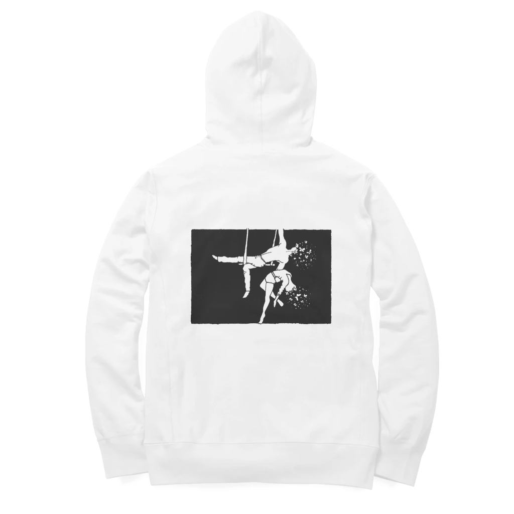 Aerialists Hoodie (White, Quote front / sketch back)