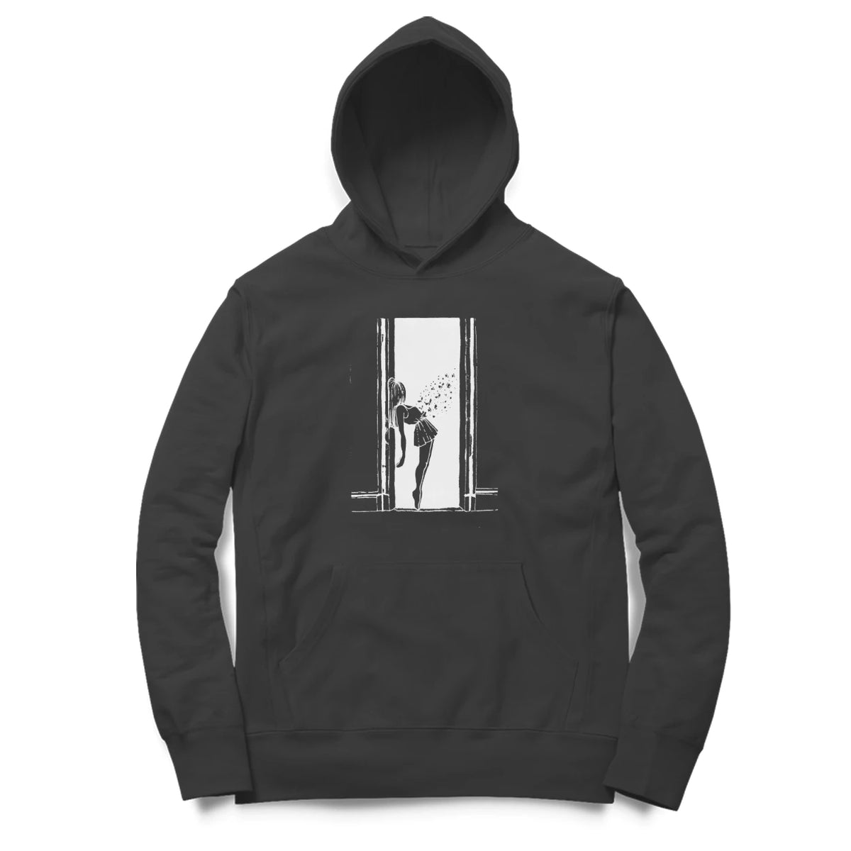 Doorway Hoodie (Black, Sketch front only) - Black