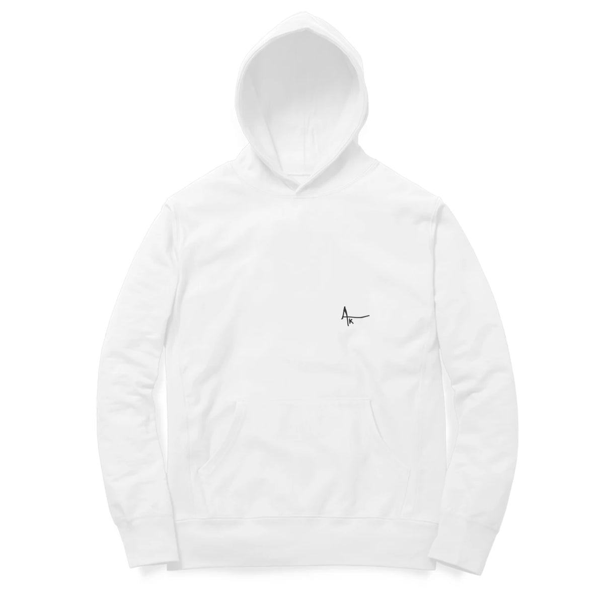 Doorway Hoodie (White, Ak chest logo front / sketch + quote back (Ak logo)) - White
