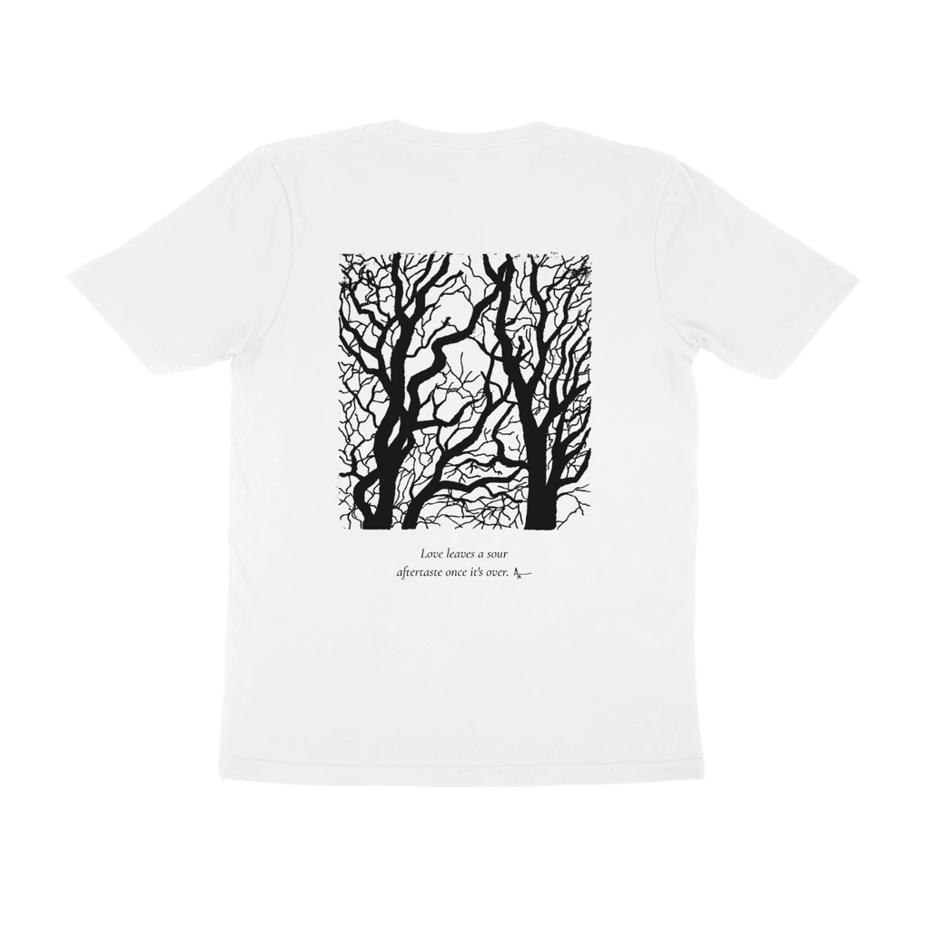 Bare Trees Tee (White, Ak chest logo front / sketch + quote back (Ak logo))