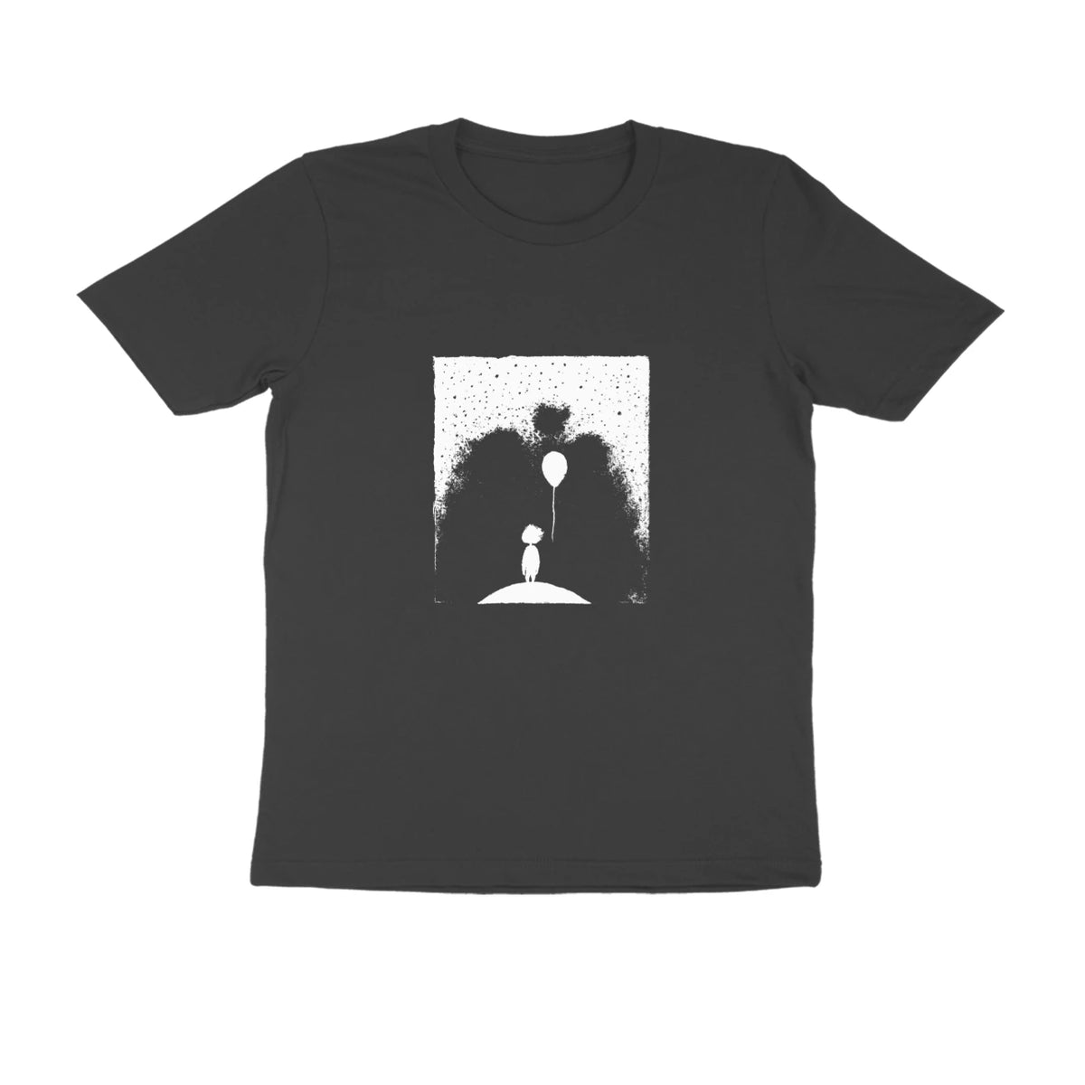 Balloon Girl Tee (Black, Sketch front only) - Black