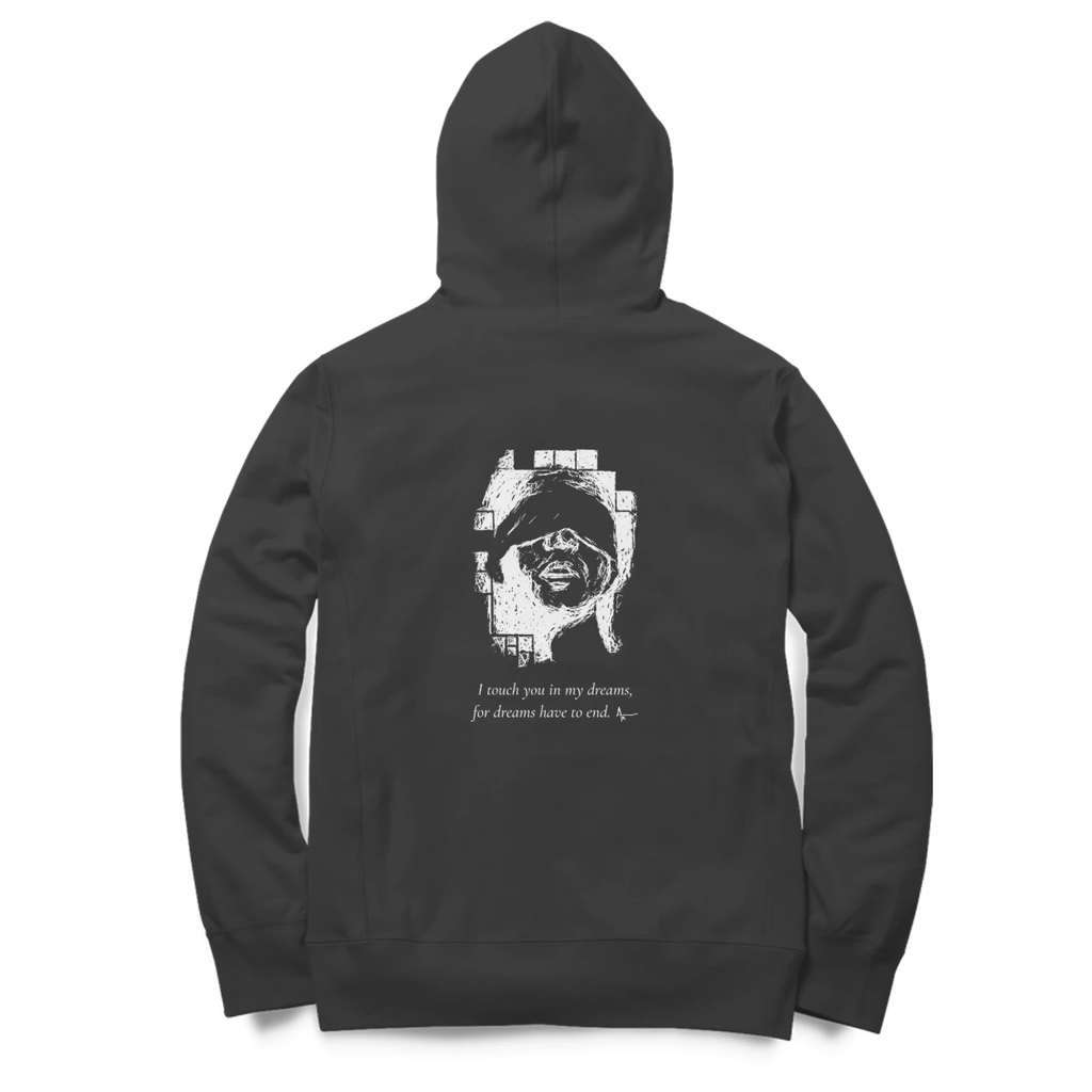 Blindfold Hoodie (Black, Ak chest logo front / sketch + quote back (Ak logo))