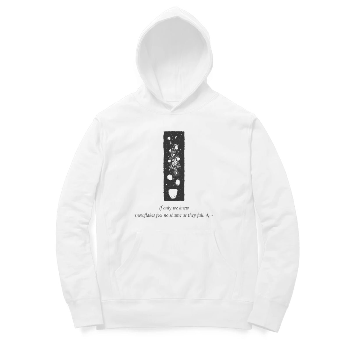 Falling Stars Hoodie (White, Sketch + quote front (Ak logo)) - White