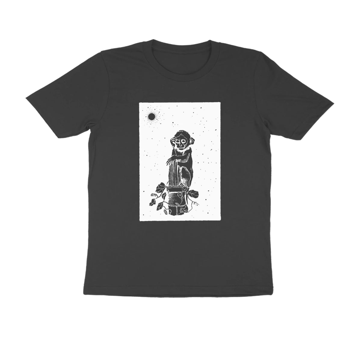 Night Figure Tee – Sketch front only – Black (front)