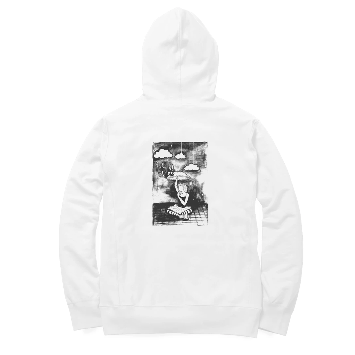 Cloud Dreamer Hoodie (White, Quote front / sketch back)