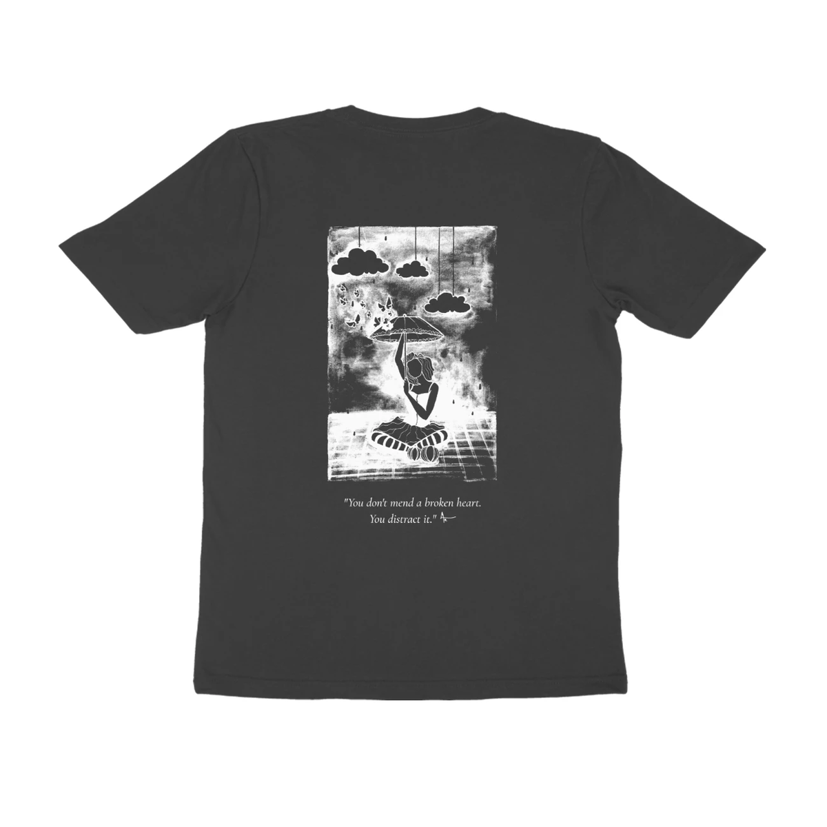 Cloud Dreamer Tee (Black, Ak chest logo front / sketch + quote back (Ak logo))