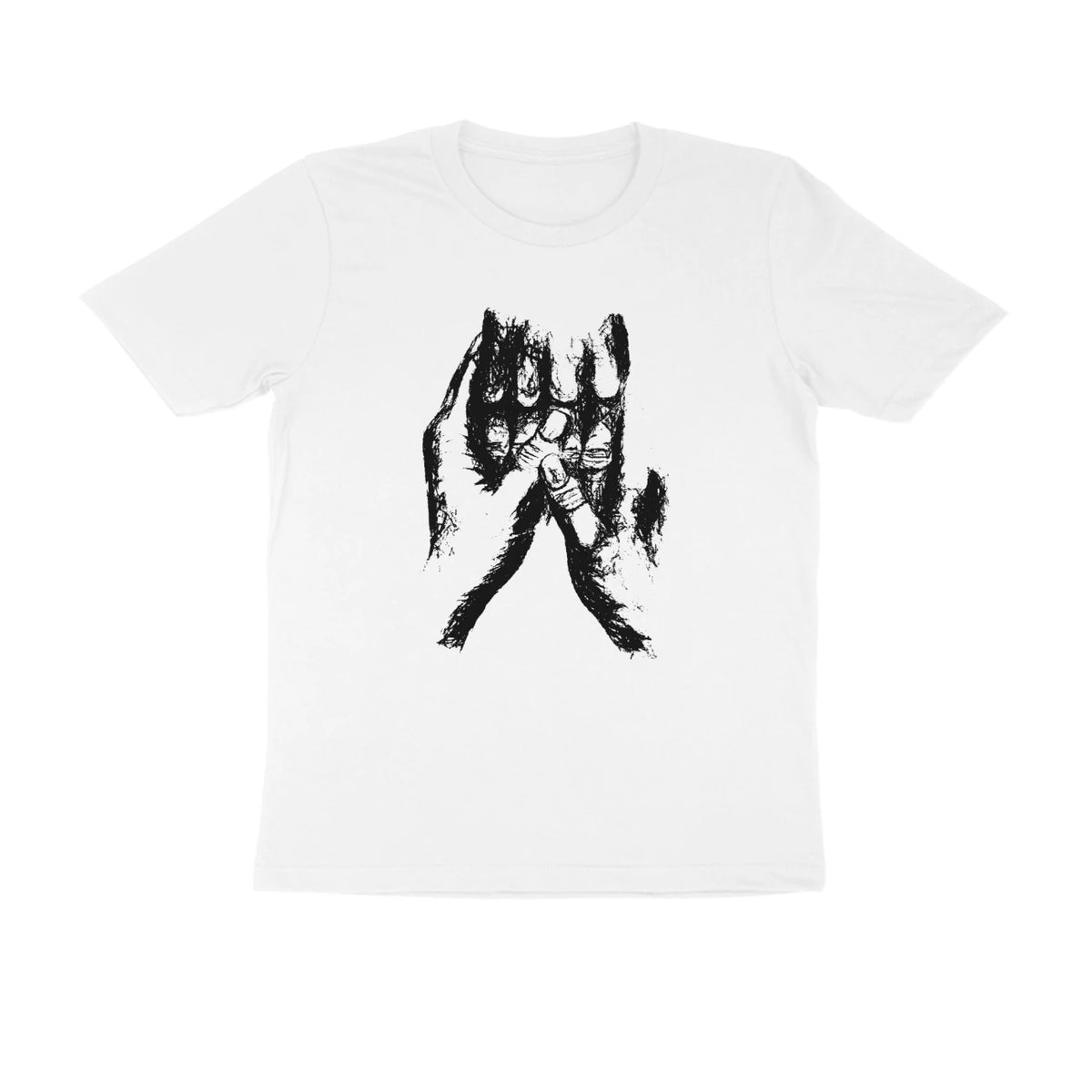Held Hands Tee (White): Hands always fall in love first. - White