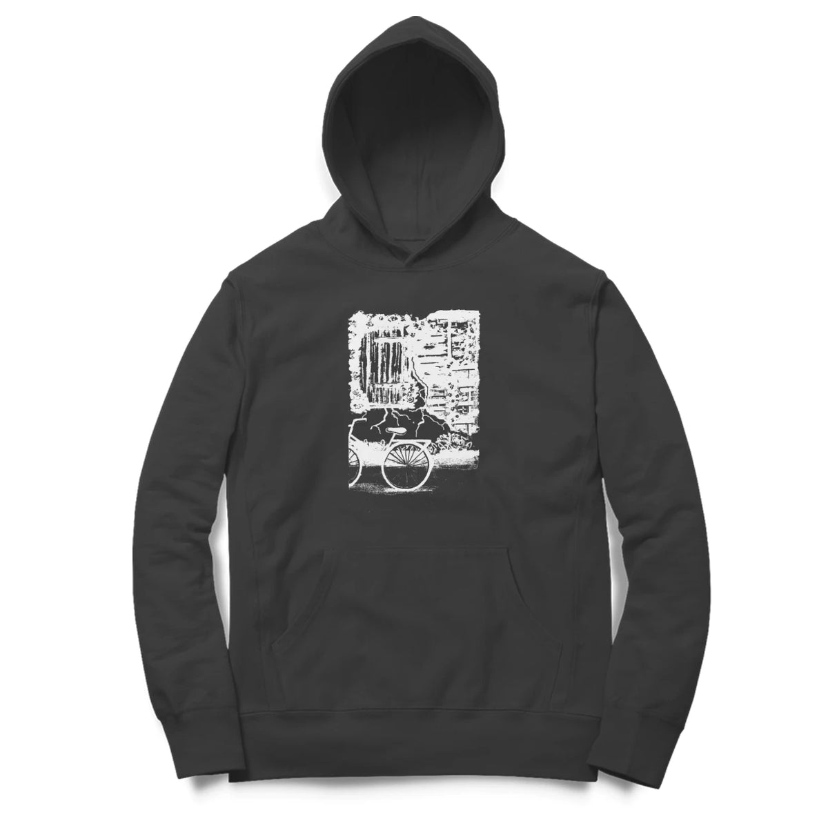 Window & Cart Hoodie (Black): Walking the streets - Black