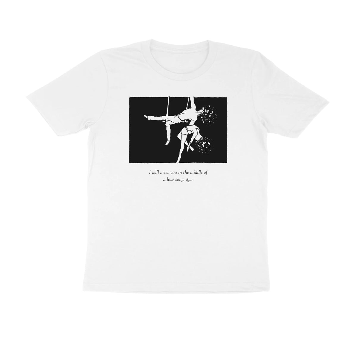 Aerialists Tee (White, Sketch + quote front (Ak logo)) - White
