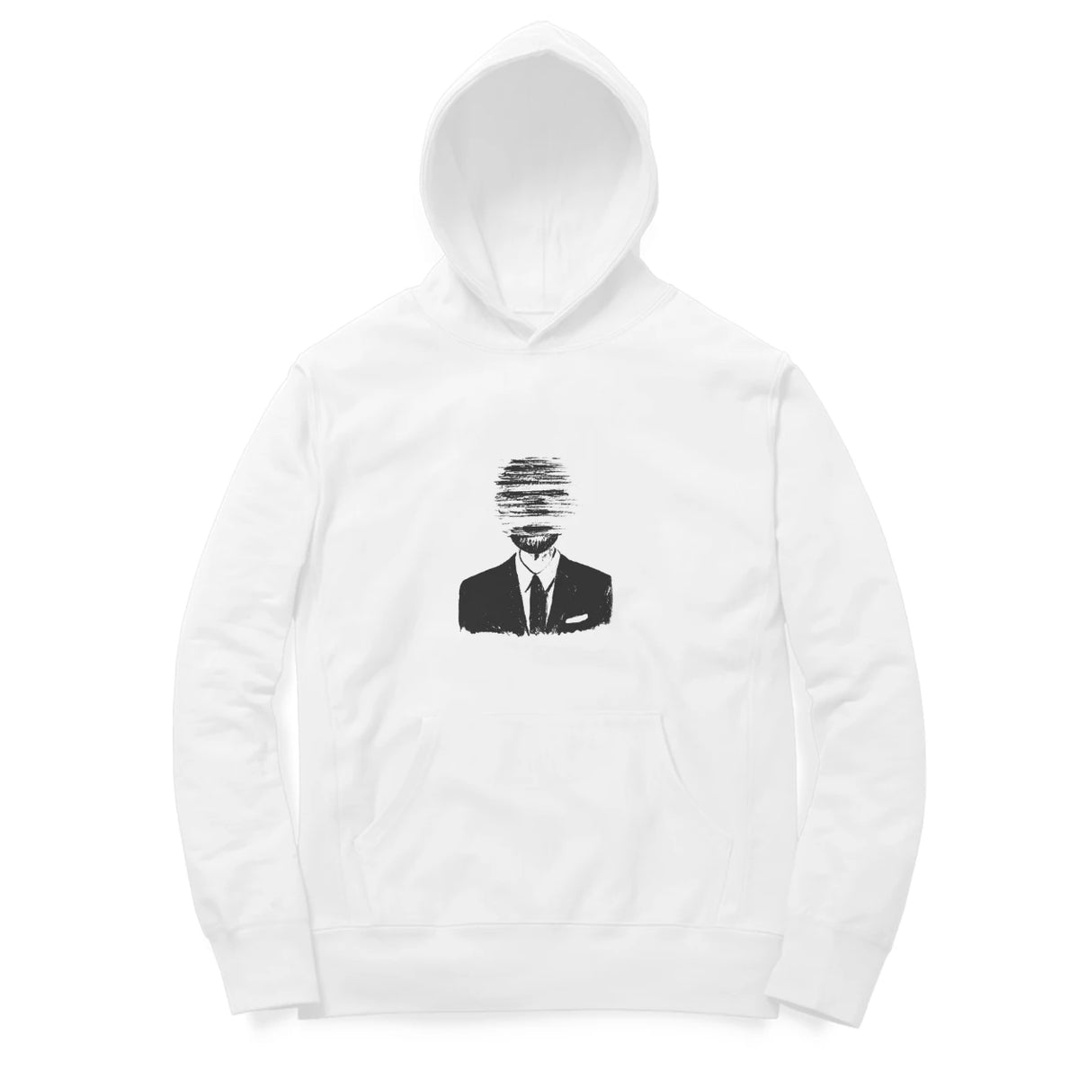 Faceless Hoodie (White, Sketch front only) - White