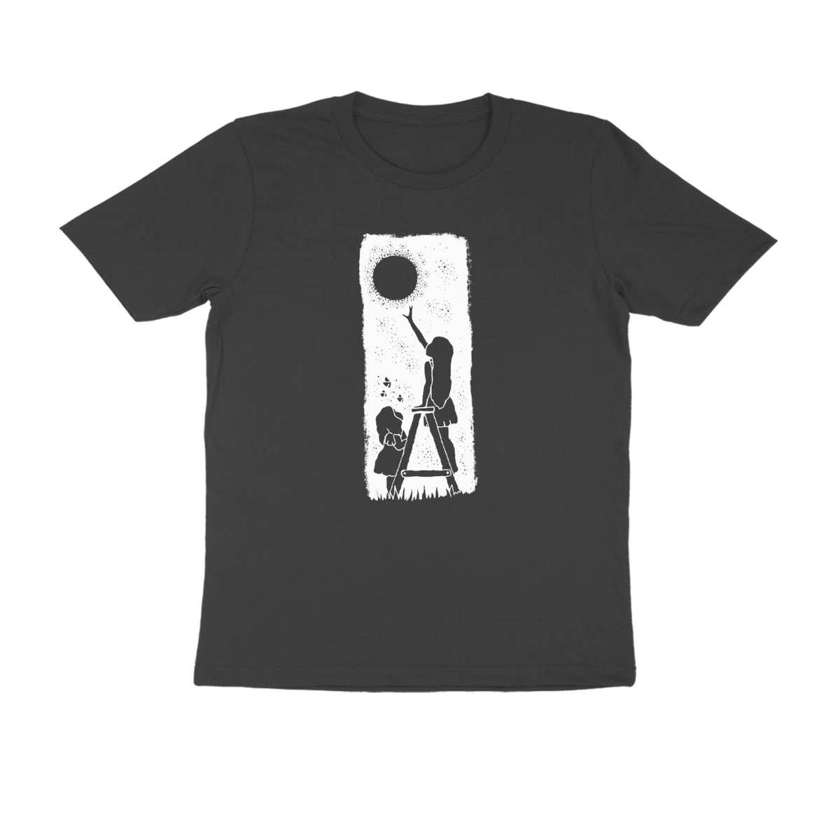 Moon Ladder Tee – Sketch front only – Black (front)