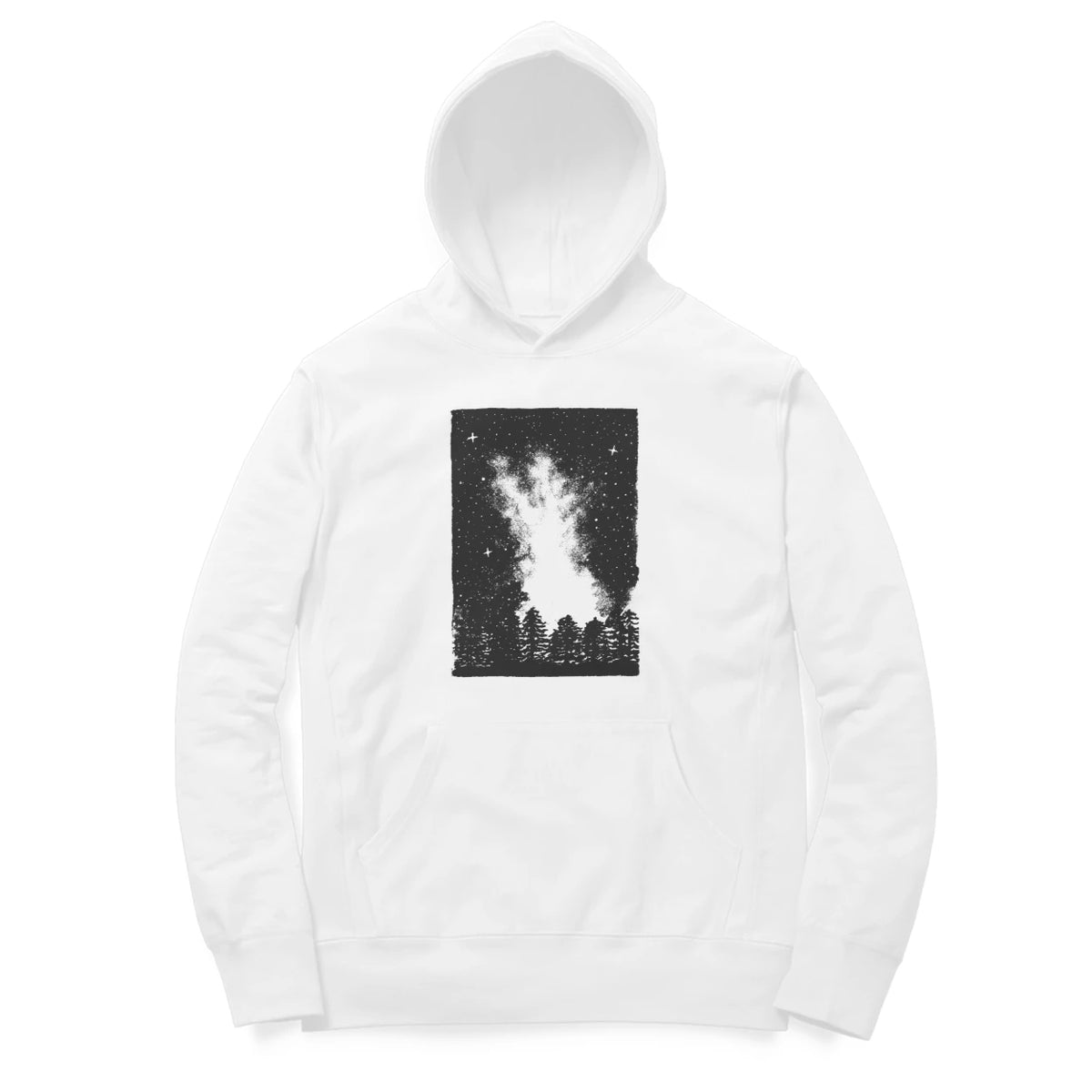 Starfield Hoodie – Sketch front only – White (front)