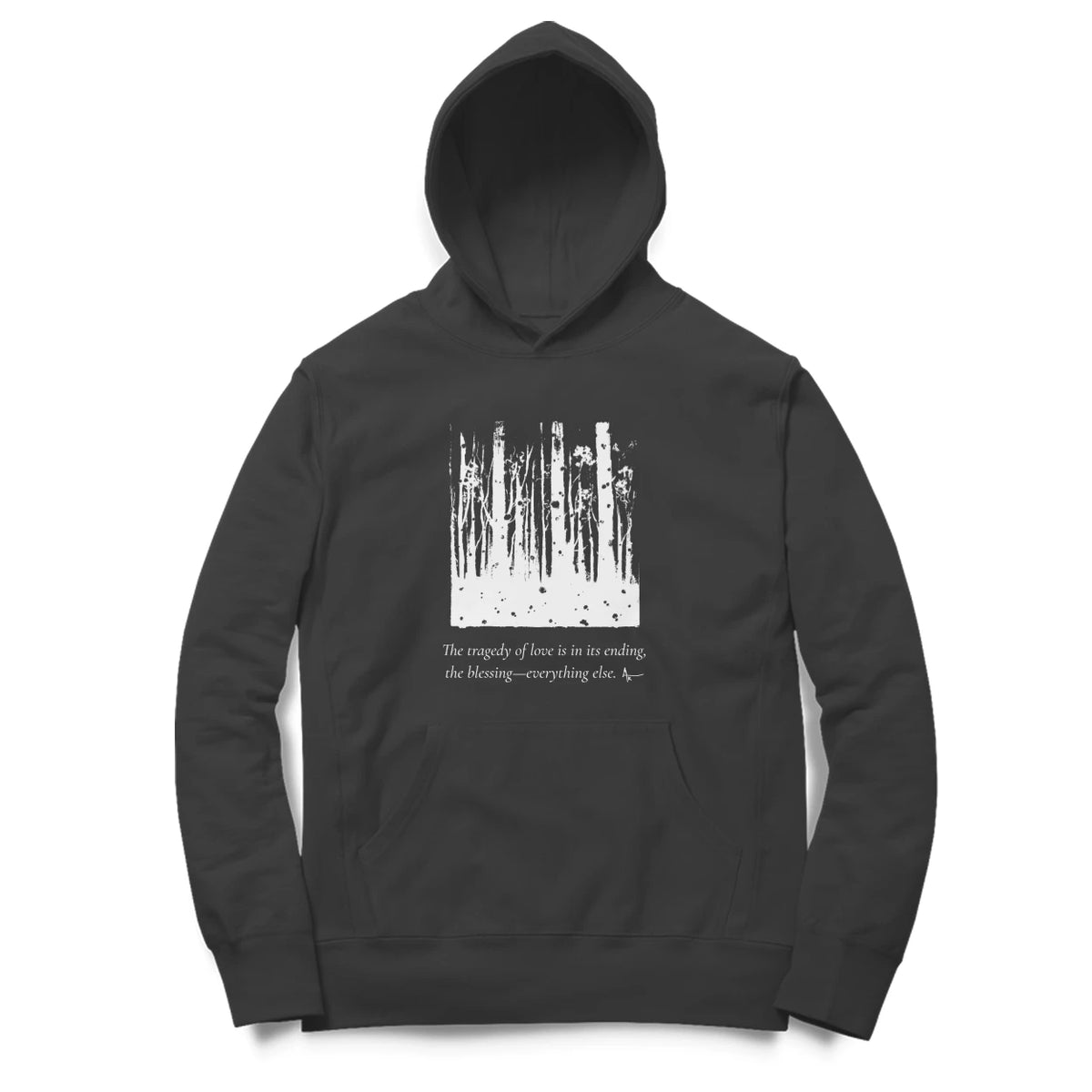 Forest Hoodie (Black, Sketch + quote front (Ak logo)) - Black