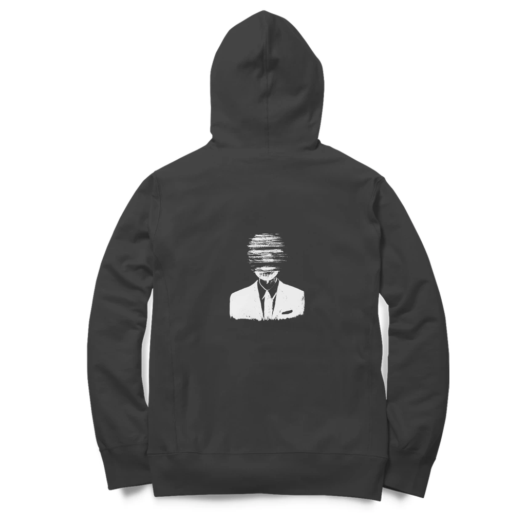 Faceless Hoodie (Black, Quote front / sketch back)