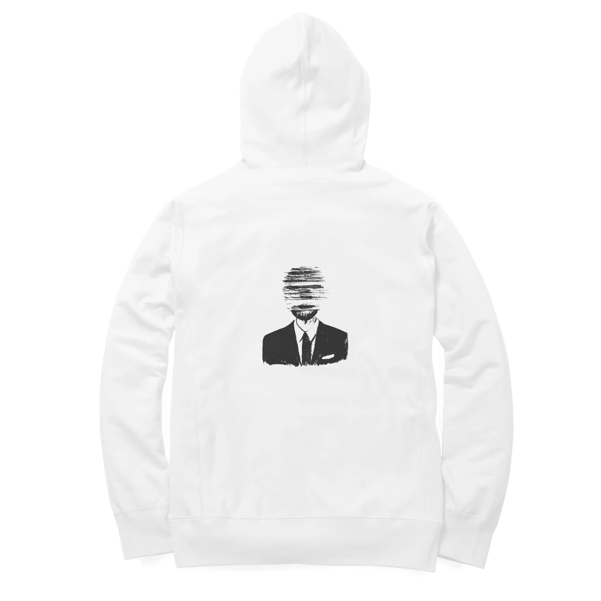 Faceless Hoodie (White, Quote front / sketch back)
