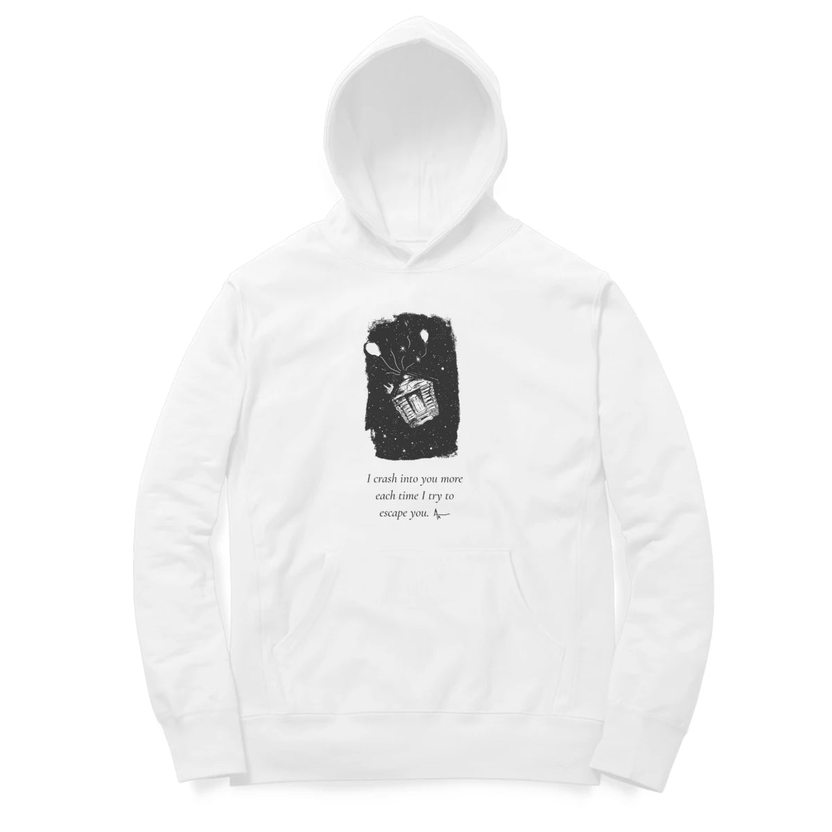 Basket of Light Hoodie (White, Sketch + quote front (Ak logo)) - White