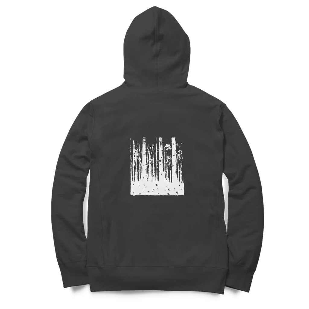 Forest Hoodie (Black, Quote front / sketch back)