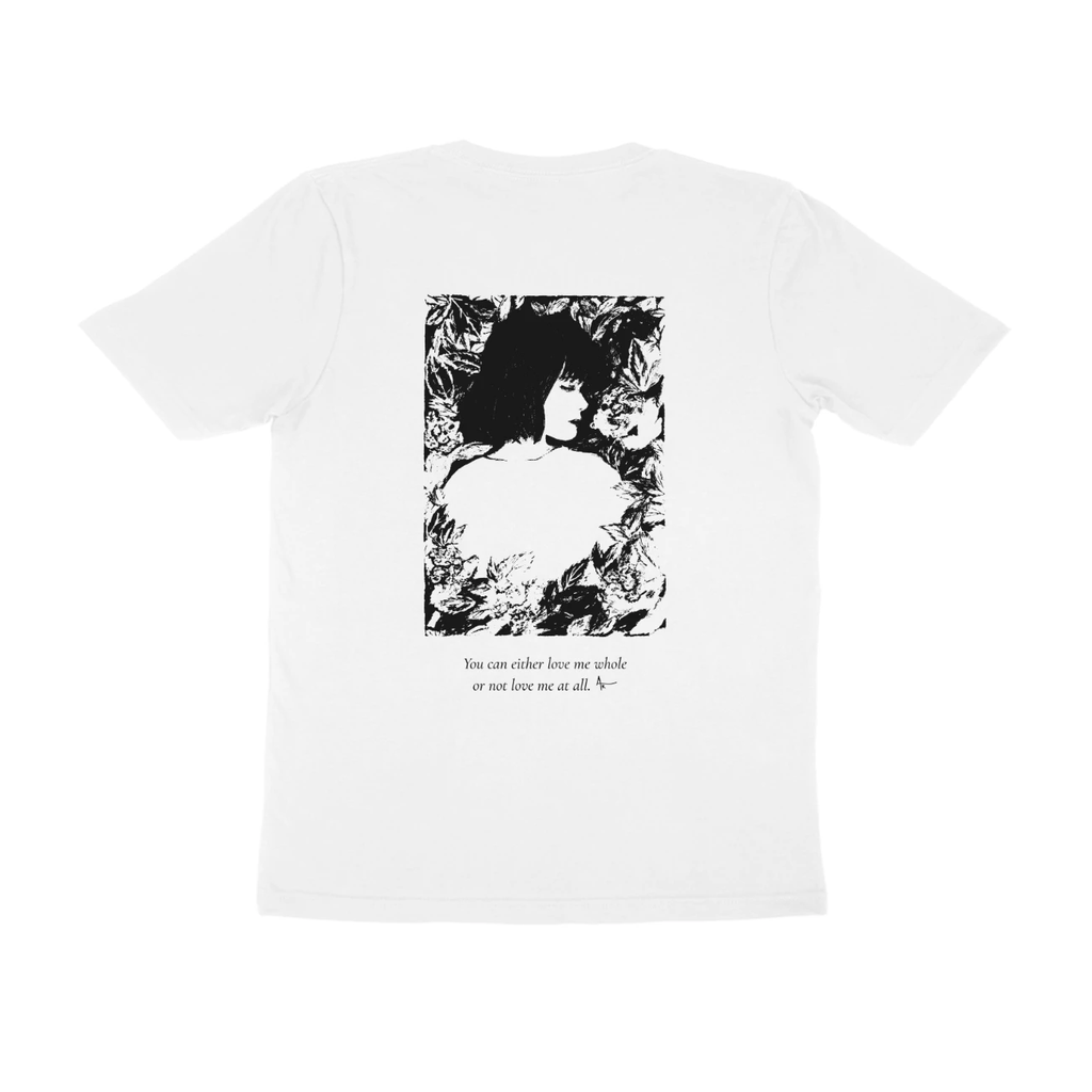Girl in Bloom Tee (White, Ak chest logo front / sketch + quote back (Ak logo))