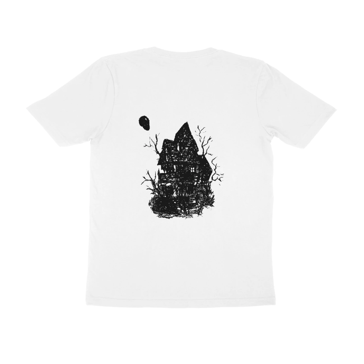Haunted House Tee (White, Quote front / sketch back)