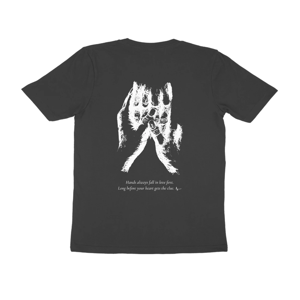 Held Hands Tee (Black, Ak chest logo front / sketch + quote back (Ak logo))