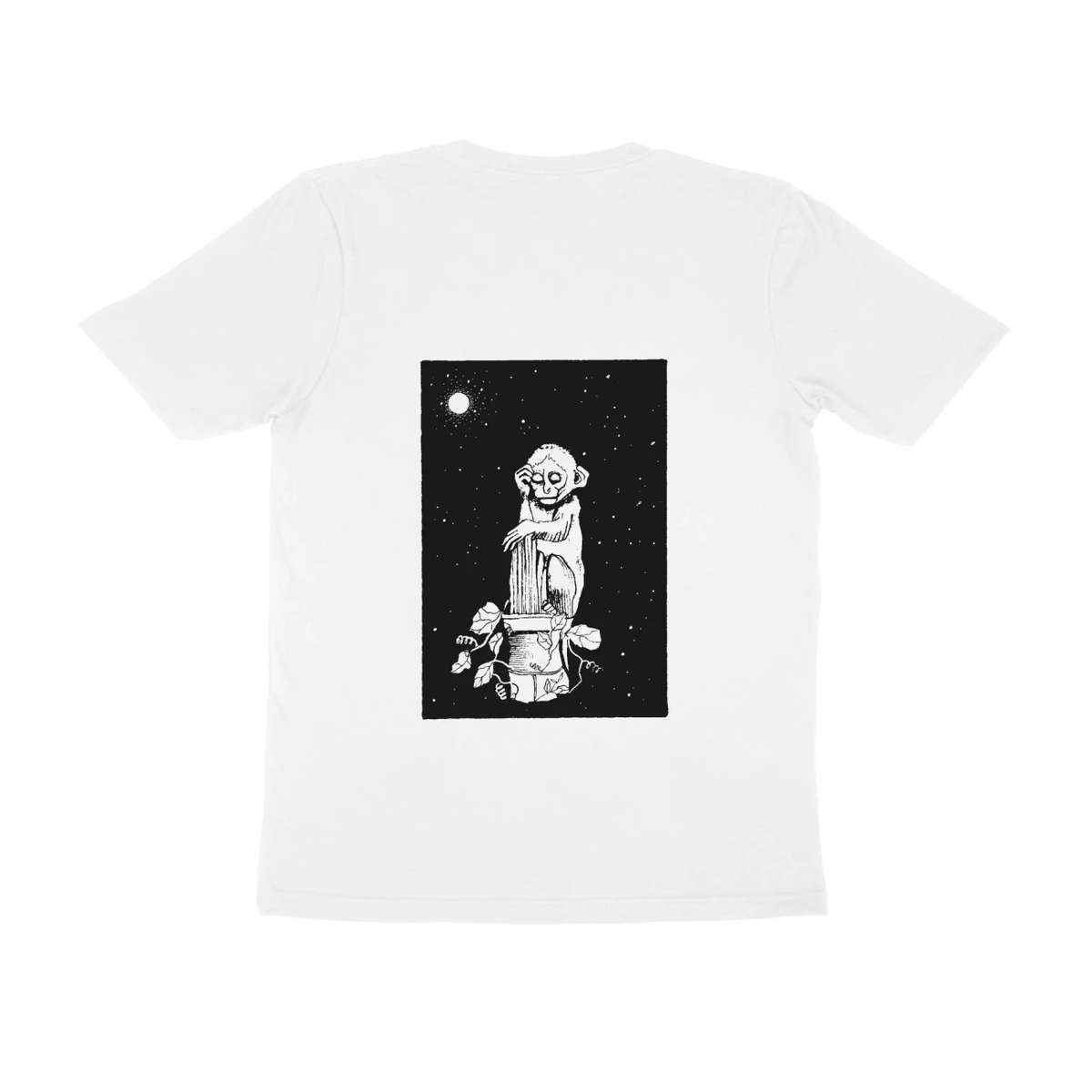 Night Figure Tee (White, Quote front / sketch back)