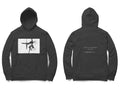 Aerialists Hoodie – Sketch front, poem back – Black (front and back)