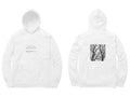 Bare Trees Hoodie – Poem front, sketch back – White (front and back)