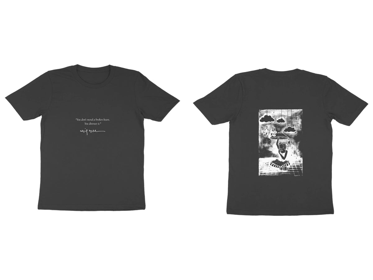 Cloud Dreamer Tee – Poem front, sketch back – Black (front and back)